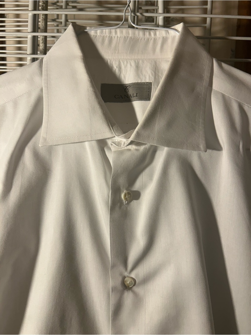 Canali White Spread-Collar Dress Shirt